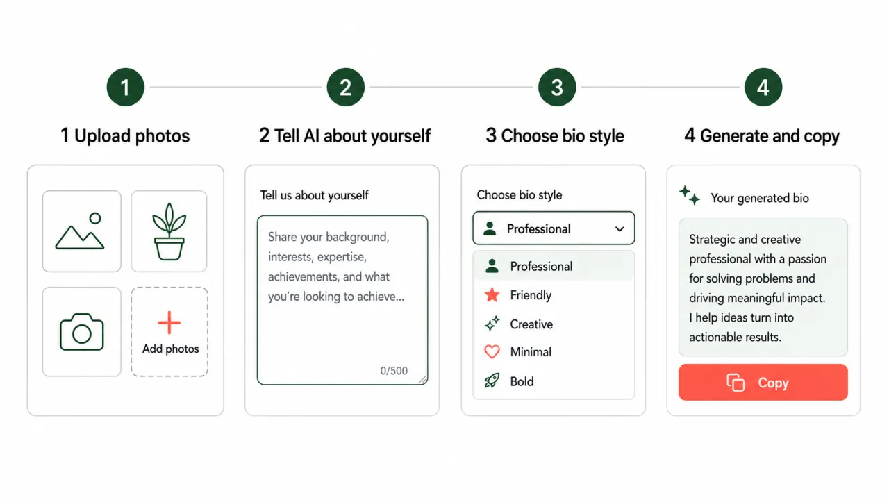 How to use the free AI bio generator in 4 steps
